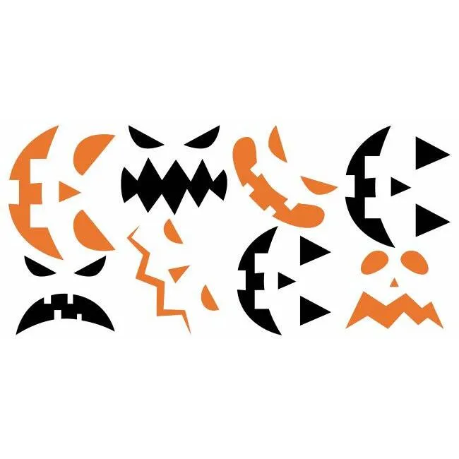 Halloween Pumpkin Faces Peel and Stick Wall Decals