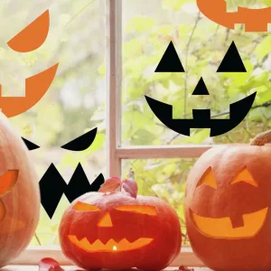 Halloween Pumpkin Faces Peel and Stick Wall Decals