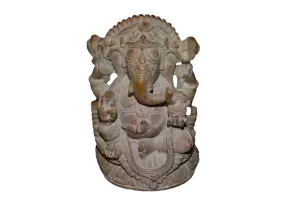 Handcrafted Sculpture Soapstone Elephant Head God Ganesha - Small