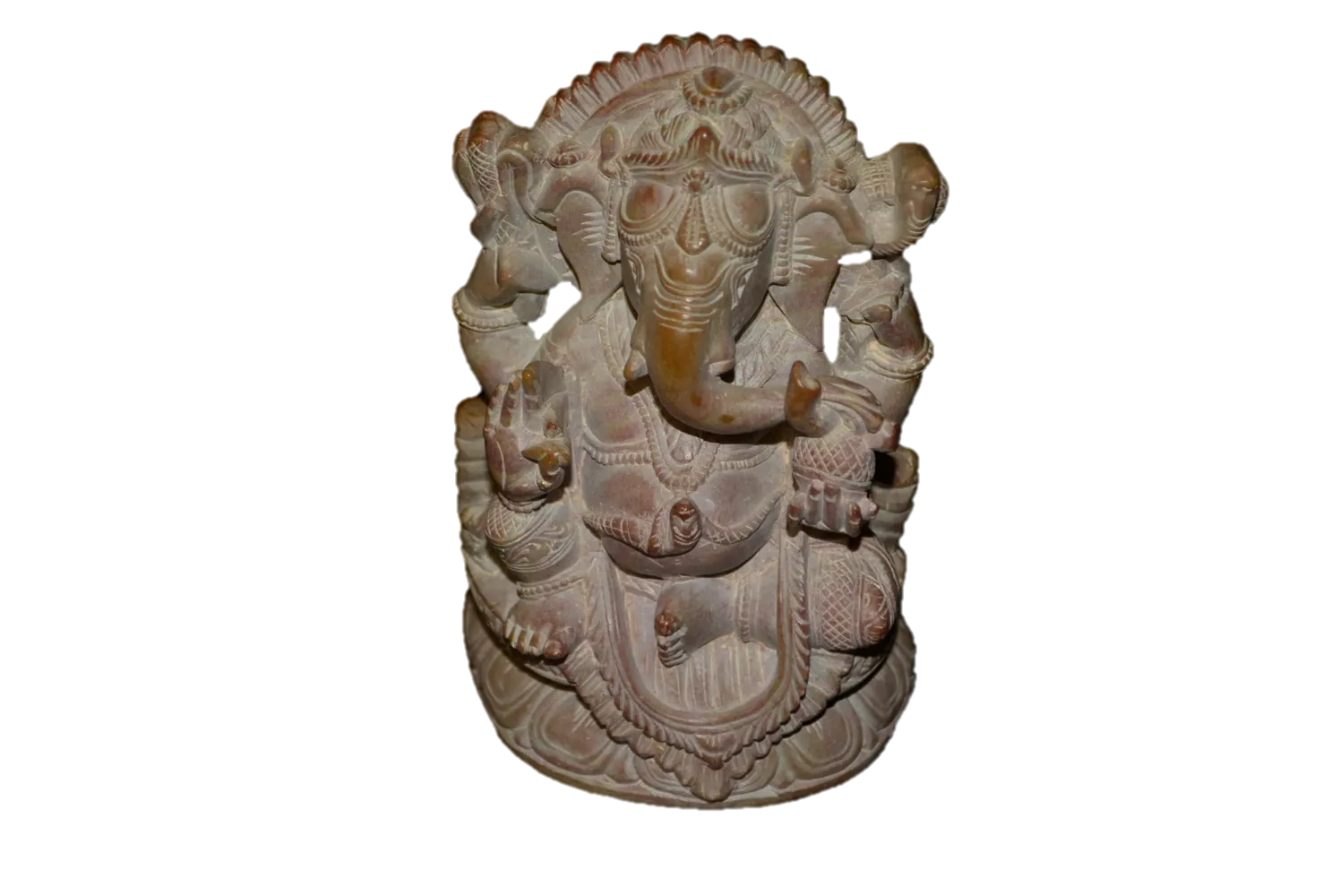 Handcrafted Sculpture Soapstone Elephant Head God Ganesha - Small