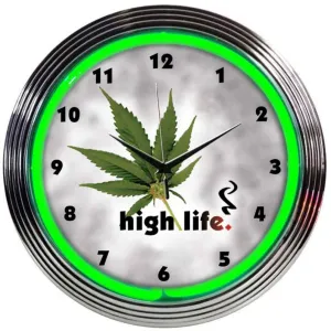 HIGH LIFE NEON CLOCK