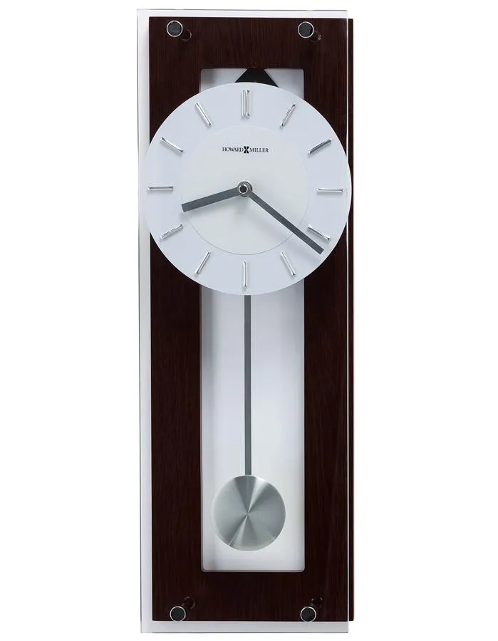 Howard Miller Emmett Pendulum Wall Clock - Glass Cover - White Dial