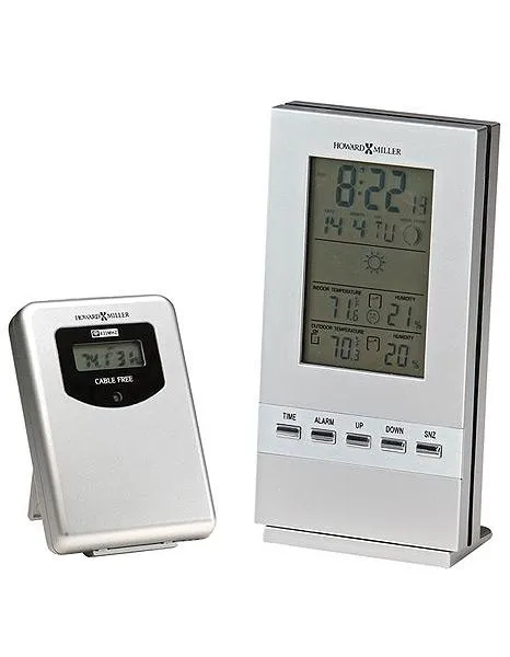 Howard Miller Weather Sentinel Alarm Clock - Outdoor Temperature and Humidity