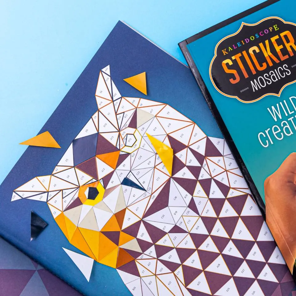 Kaleidoscope Sticker Mosaics: Wild Creatures