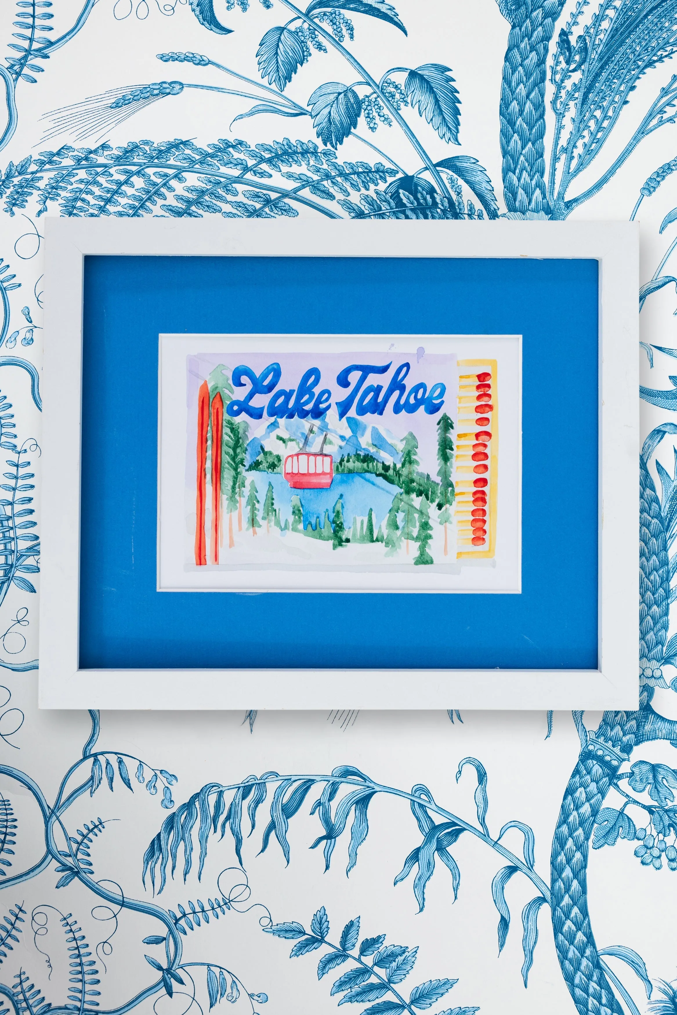 Lake Tahoe Ski Matchbook Illustration Print