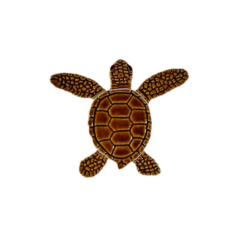 Loggerhead Turtle B Mini - 4" Brown - Pool Mosaic