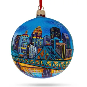 Louisville, Kentucky, Usa Glass Ball Christmas Ornament 4 Inches