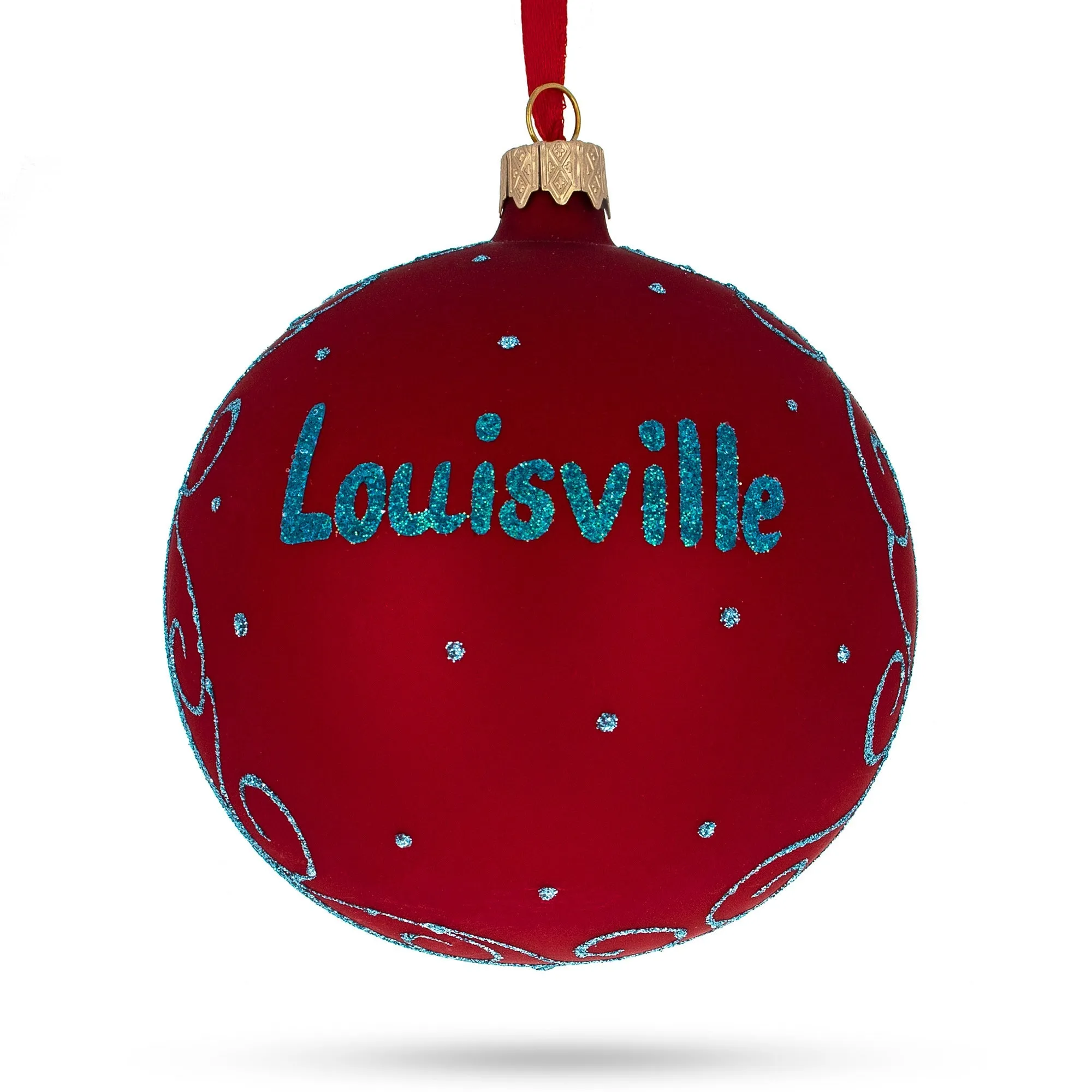 Louisville, Kentucky, Usa Glass Ball Christmas Ornament 4 Inches