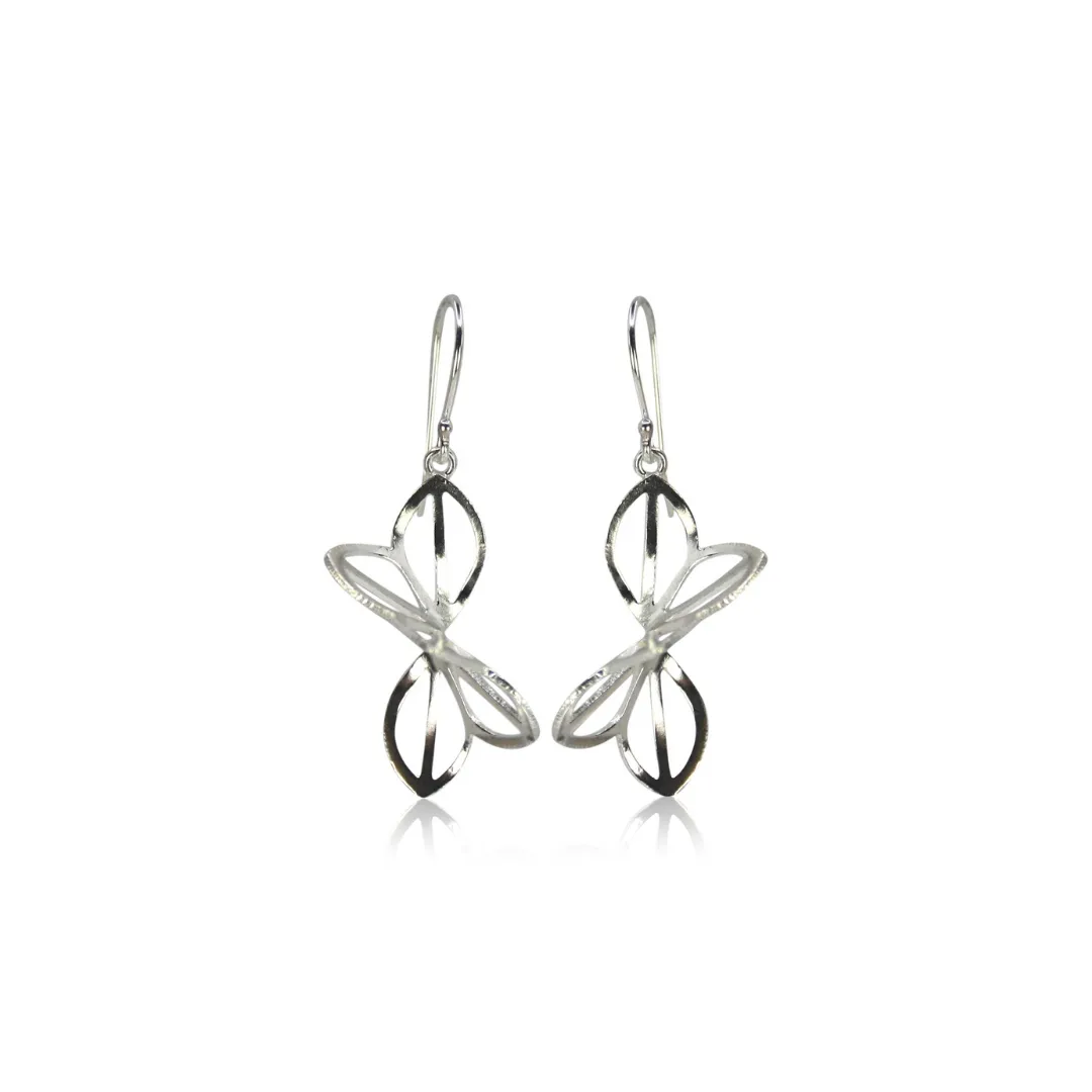 Medium Silver Anise Fold Earrings