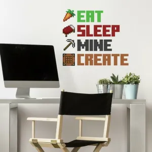 Minecraft Eat Sleep Mine Create Peel And Stick Wall Decals