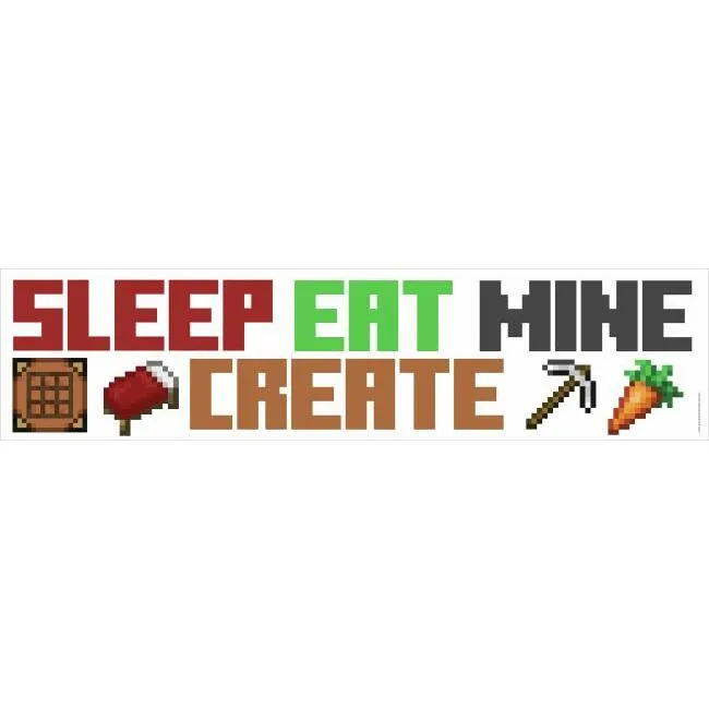 Minecraft Eat Sleep Mine Create Peel And Stick Wall Decals