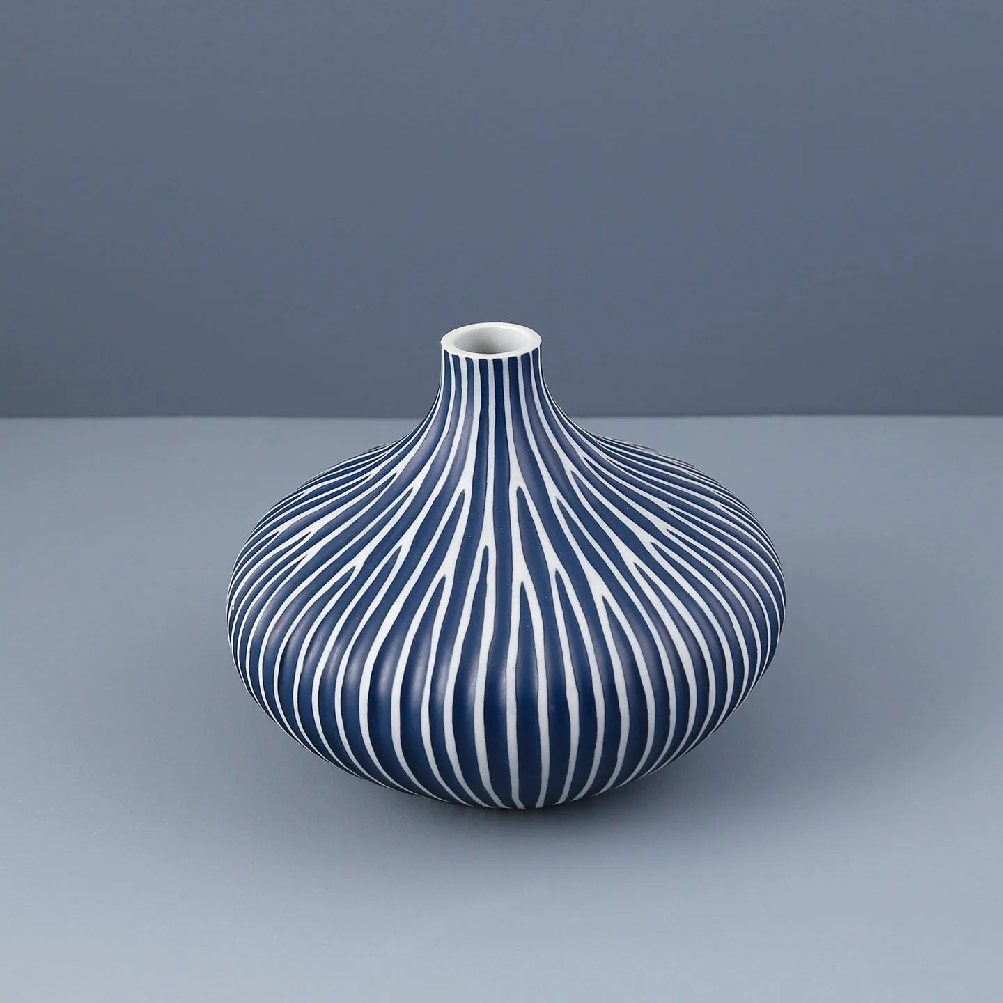 Monique Porcelain Vase / Blue Channels