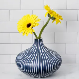 Monique Porcelain Vase / Blue Channels