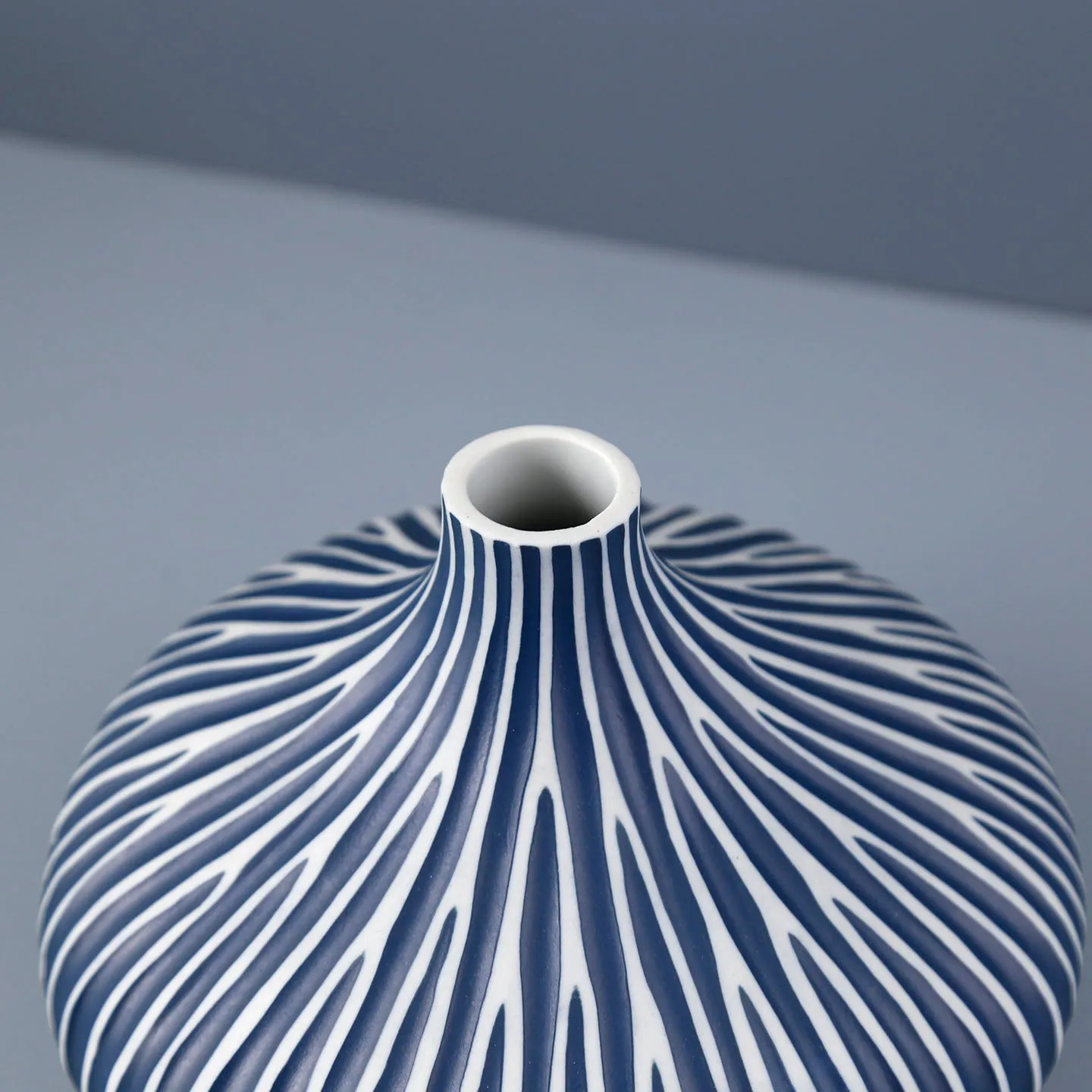 Monique Porcelain Vase / Blue Channels