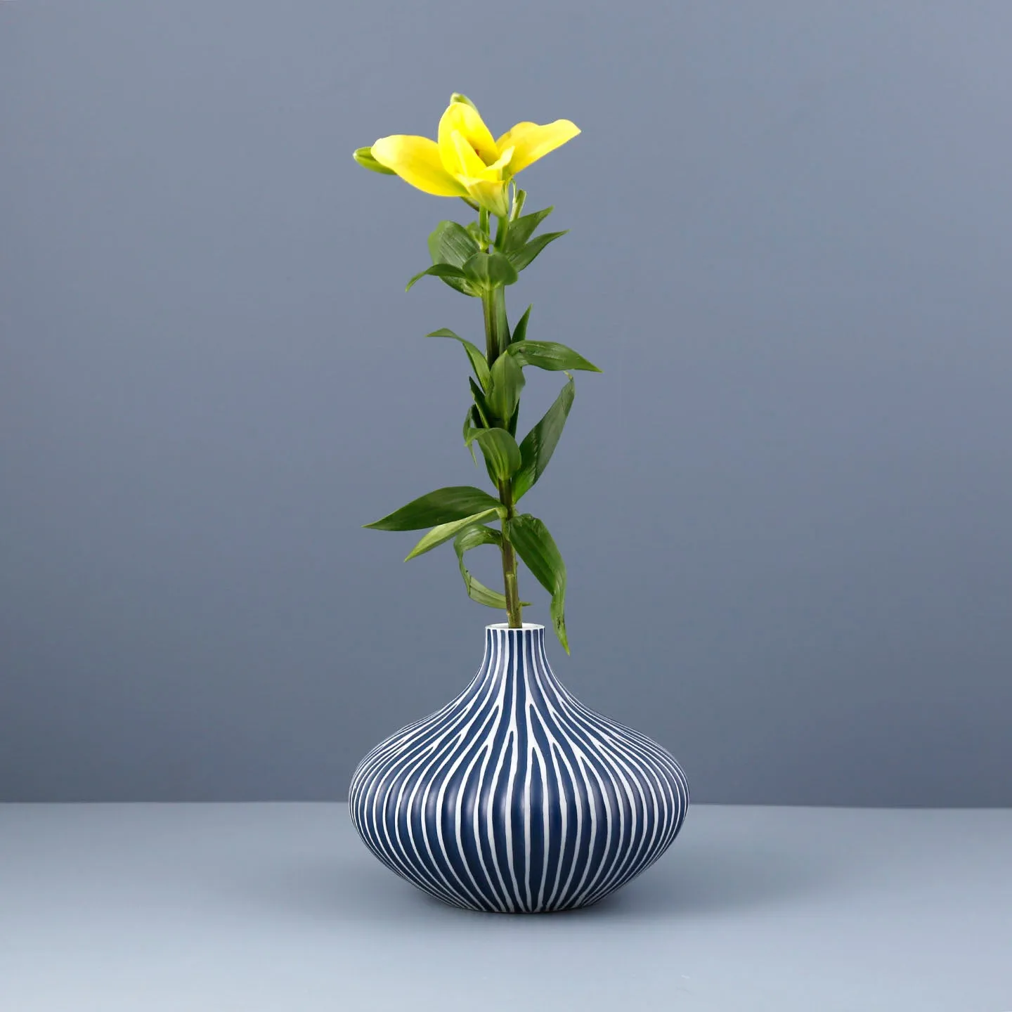 Monique Porcelain Vase / Blue Channels