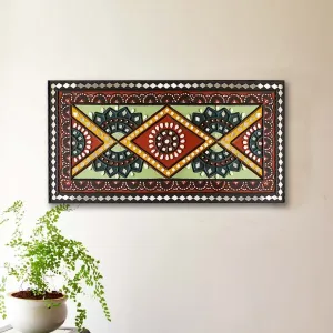 Mud Art Wall Hanging in Traditional Green & Brown