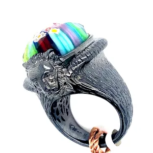 Murano Glass Exquisite Collection Lion Head Ring