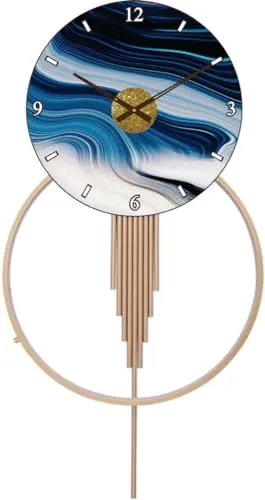 NEW ERA DESIGNS Modern Handmade Metal Wall Clock for Home Décor, Perfect for Bed Room/Living Room/Hotel/Restaurant (Multi) (Size: 30 x 15 Inch) (DE 2812 - A8)