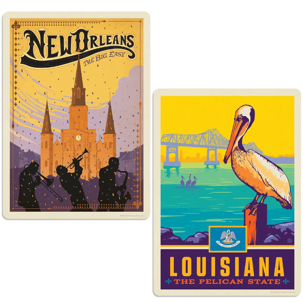 New Orleans Louisiana Big Easy Vinyl Decal Set of 2