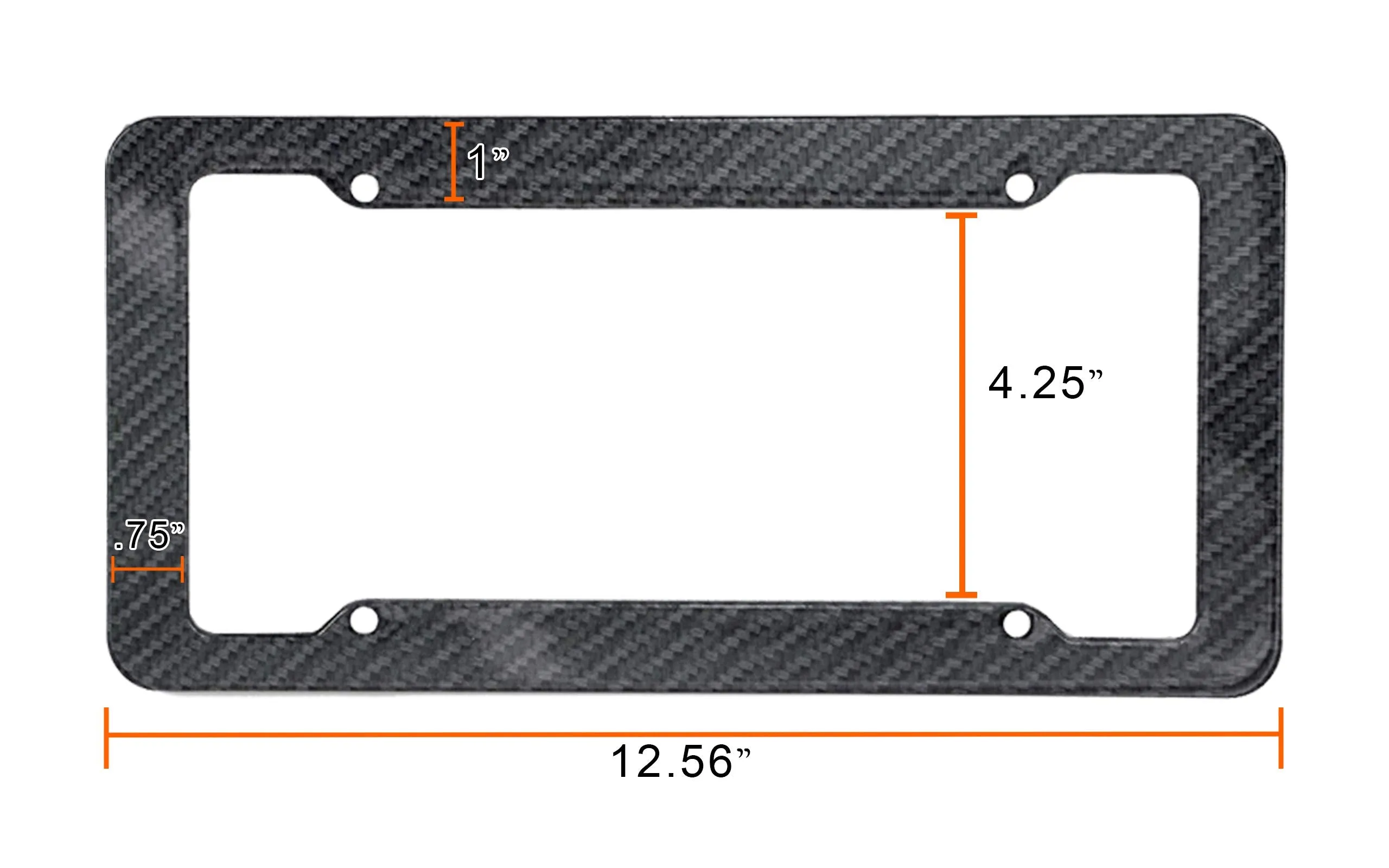 Noa Store Carbon Fiber Style License Plate Frames Front & Rear 2pc Set with Fasteners