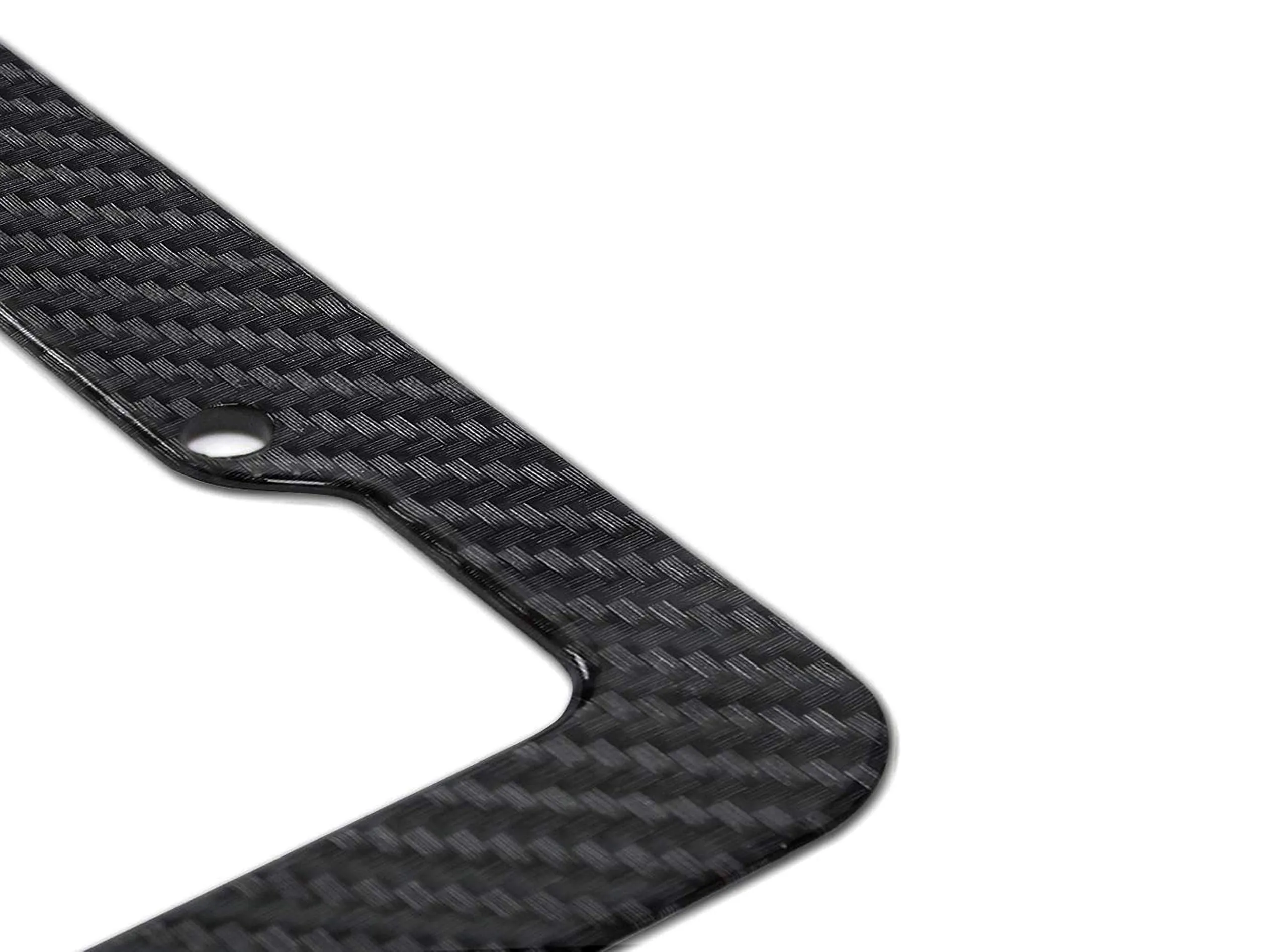 Noa Store Carbon Fiber Style License Plate Frames Front & Rear 2pc Set with Fasteners