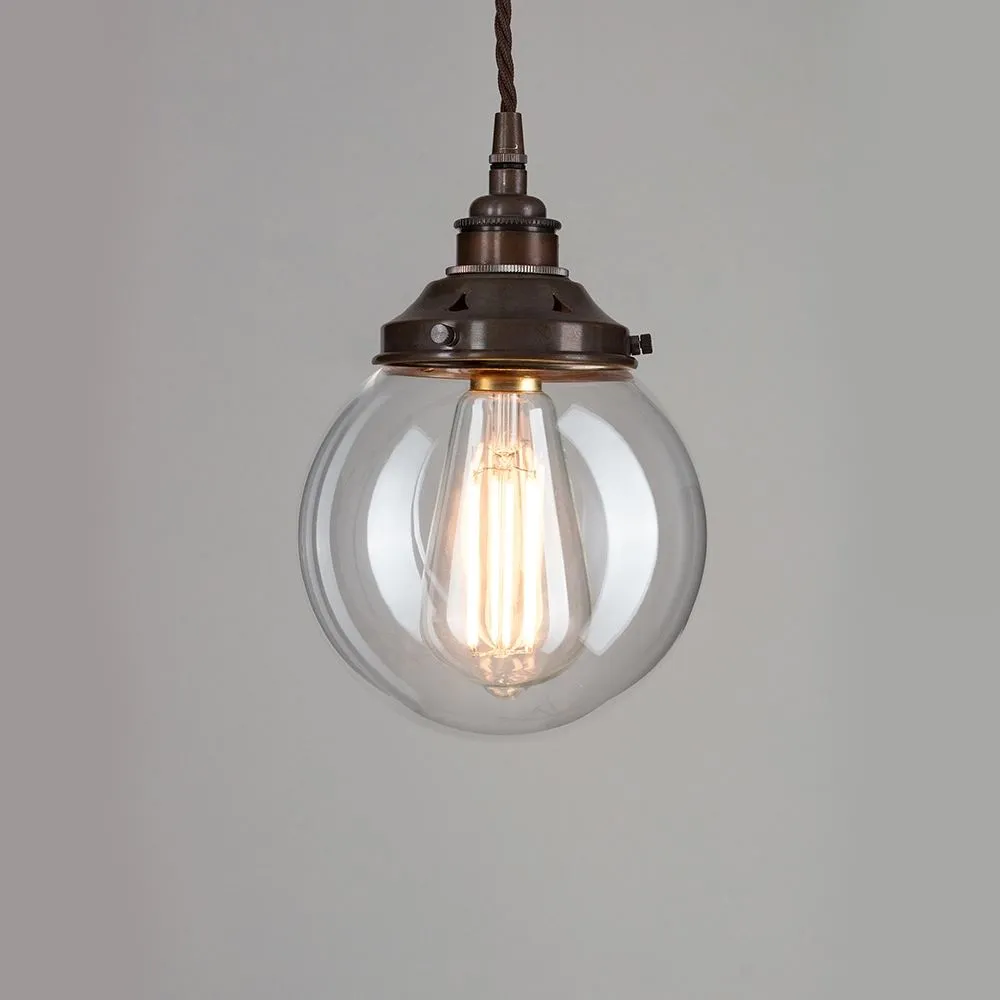 Old School Electric Globe blown glass pendant light