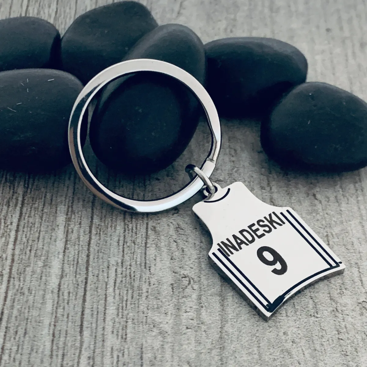 Personalized Engraved Basketball Jersey Keychain