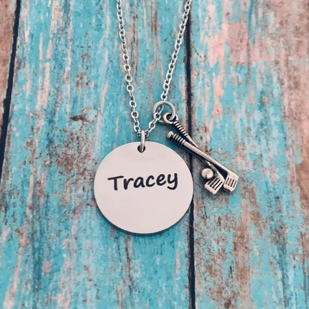 Personalized Engraved Golf Necklace