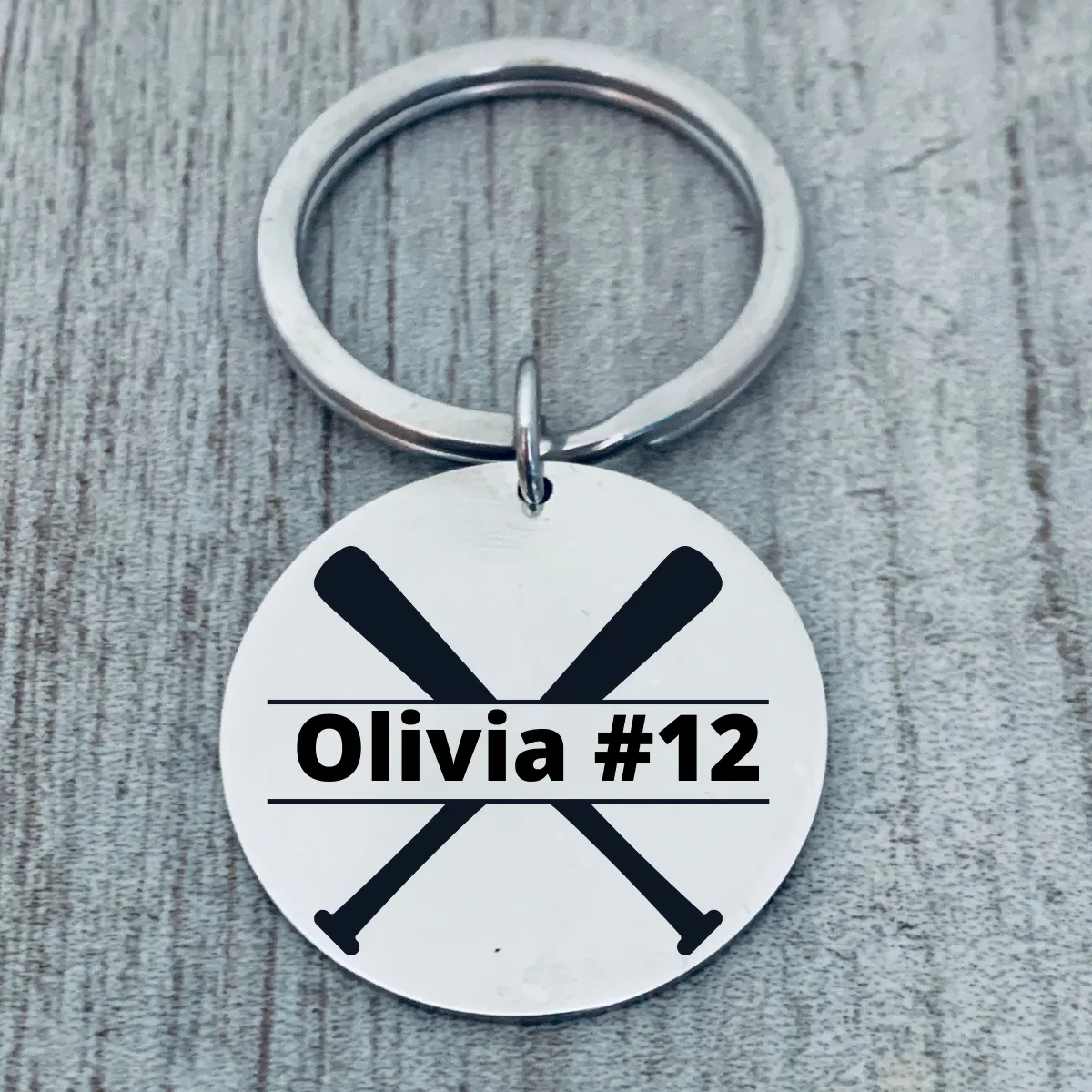 Personalized Engraved Softball Bat Keychain