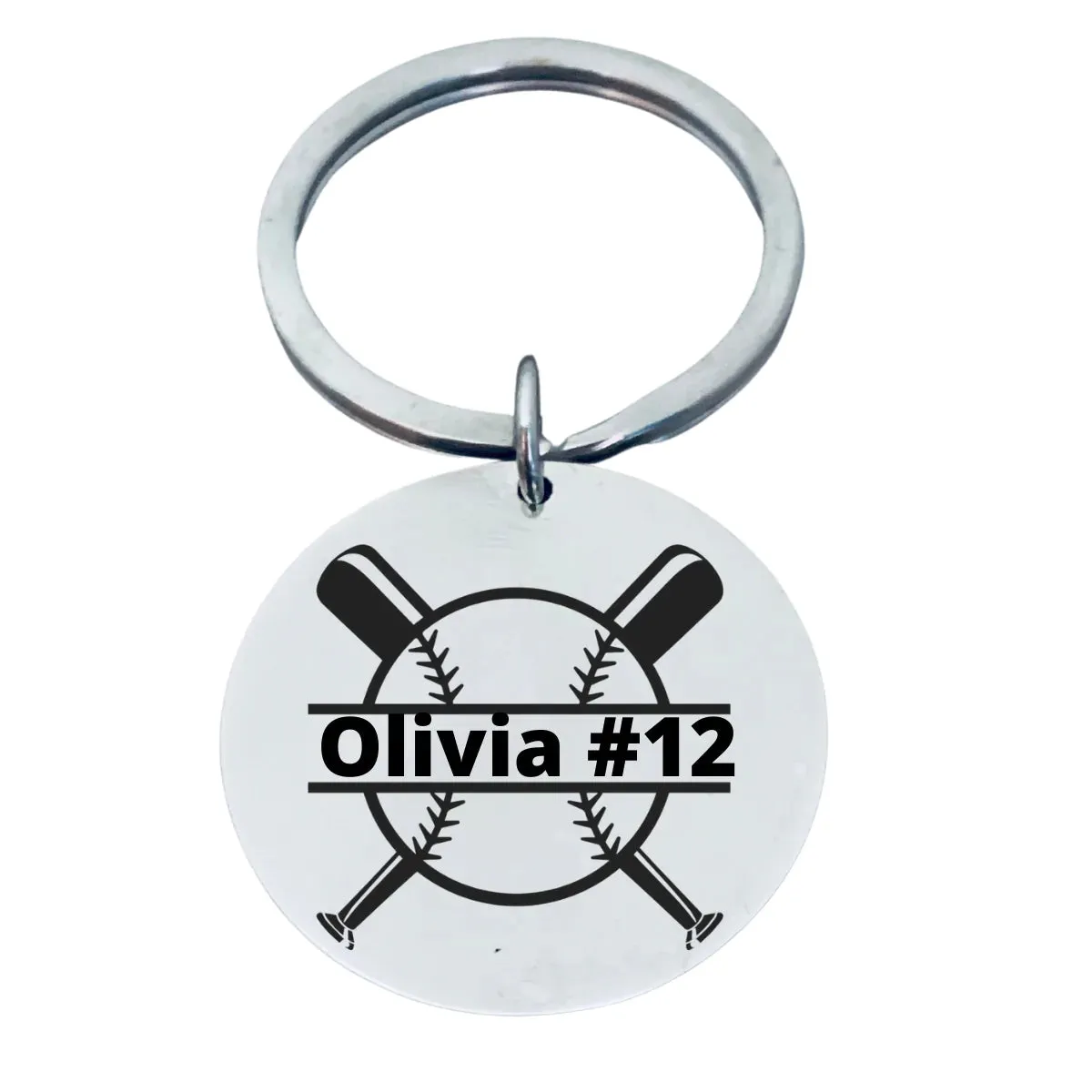 Personalized Engraved Softball Bat Keychain