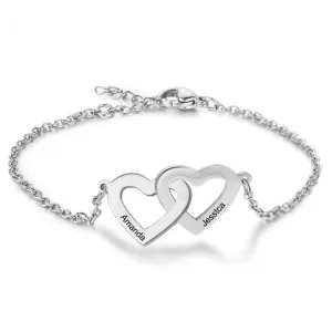 Personalized Heart Charm Bracelet-Great Gifts For Mothers Day