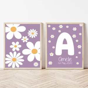 Personalized Name  Wall Art  Framed -  Set of 2