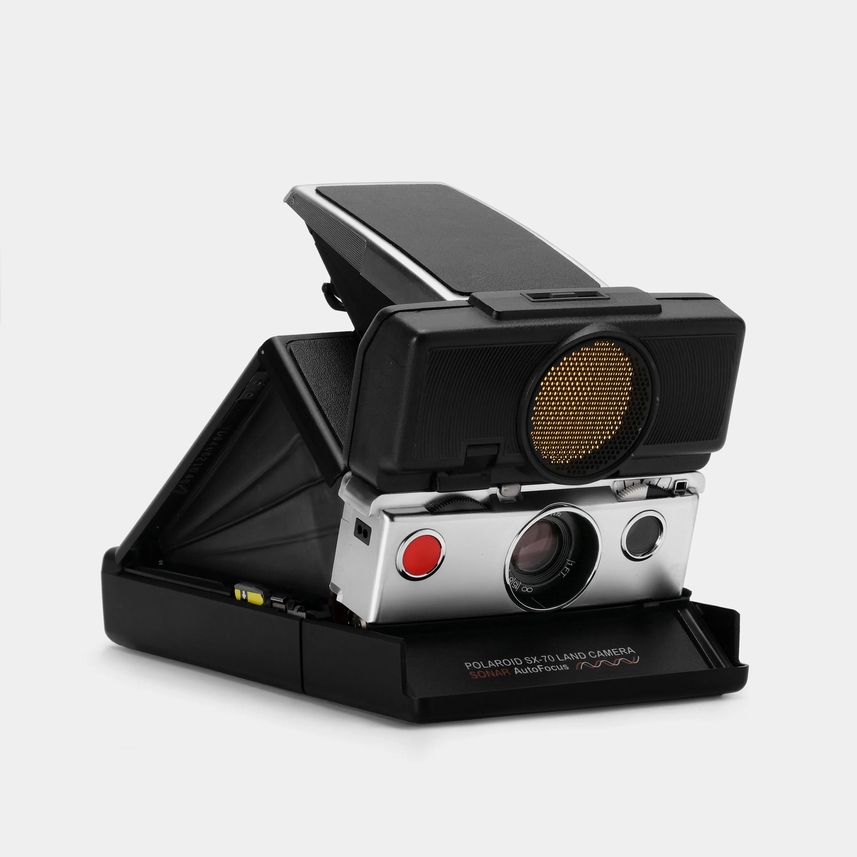 Polaroid SX-70 Sonar Autofocus Black with Chrome Folding Instant Film Camera