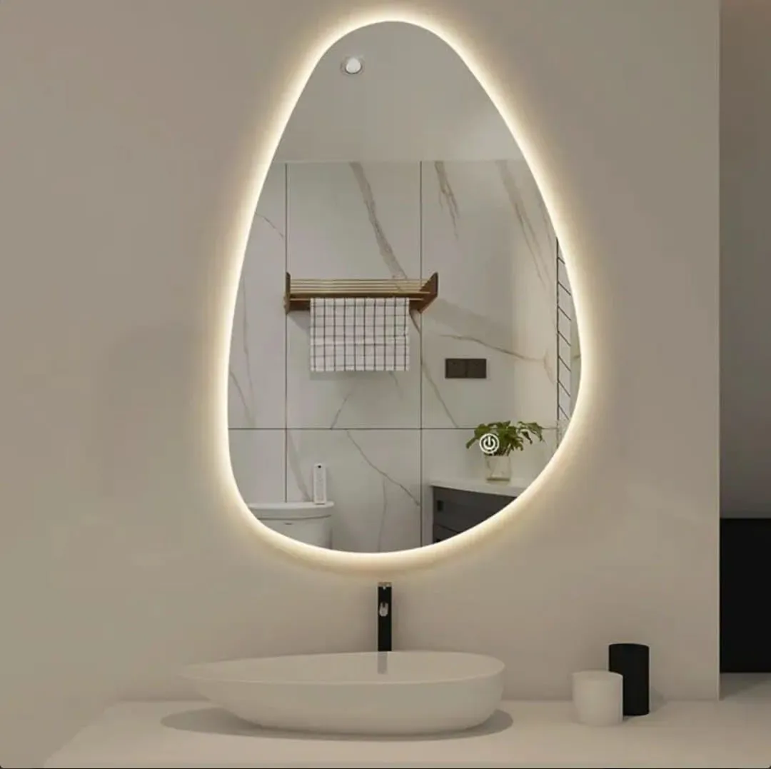 Quality Glass Bathroom LED Mirror with Touch Sensor, 3 Light Effects, Glass, Oval LED-82 (18 x 30 Inch)