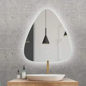 Quality Glass Bathroom LED Mirror with Touch Sensor, 3 Light Effects, Glass, Triangle LED 107 (24 x 48 Inch)