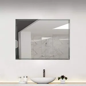 Quality Glass Frameless Decorative Bathrooms Glass Round Wall Mount Mirror ( Size 18 X 24 Inch, Transparent, Medium, MY-89M8-3OYK)