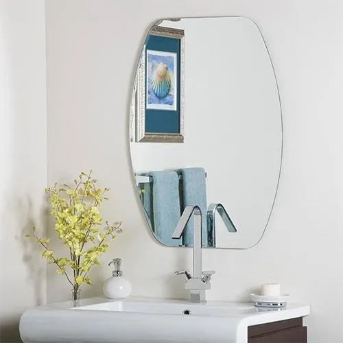 Quality Glass Rectangular Frameless Wall Mount Mirror (Silver, 18 X 24 Inches), Unframed