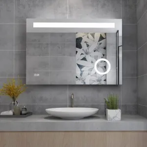 Quality Glass Rectangular LED Mirror for Bathroom - 18 x 24 Inch with Back Light, Touch Sensor, and 3 Light Effects LED 39