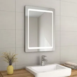 Quality Glass Rectangular LED Mirror for Bathroom - 18 x 24 Inch with Back Light, Touch Sensor, and 3 Light Effects LED 40