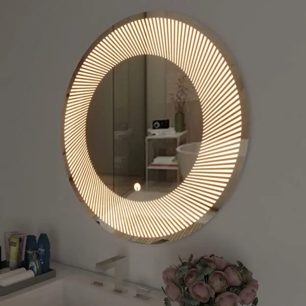 Quality Glass Round LED Mirror for Bathroom - 24 x 24 Inch with Back Light, Touch Sensor, and 3 Light Effects LED 16