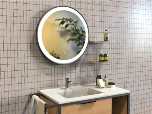 Quality Glass Round LED Mirror for Bathroom - 24 x 24 Inch with Back Light, Touch Sensor, and 3 Light Effects LED 73