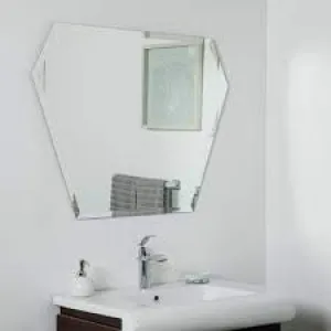 Quality Glass Vertical Frameless Decorative Glass Wall Mirror for Bathrooms Home | Size : 24 X 30 Inch (Silver) (QGFL 106)