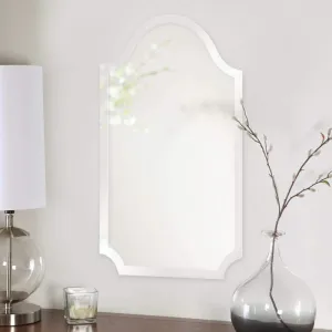 Quality Mirrors Frameless Wall Mirror / Arch Shaped Mirror / Non Beveled Mirror (Polished Edge) | Bathroom Mirror / Wall Mirror (24" X 18" Inch)