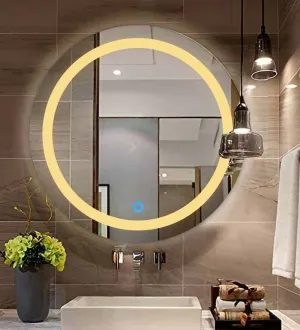 Quality Mirrors Warm White Led Mirror Wall Mounted - 24*24 Inch, Round, Unframed