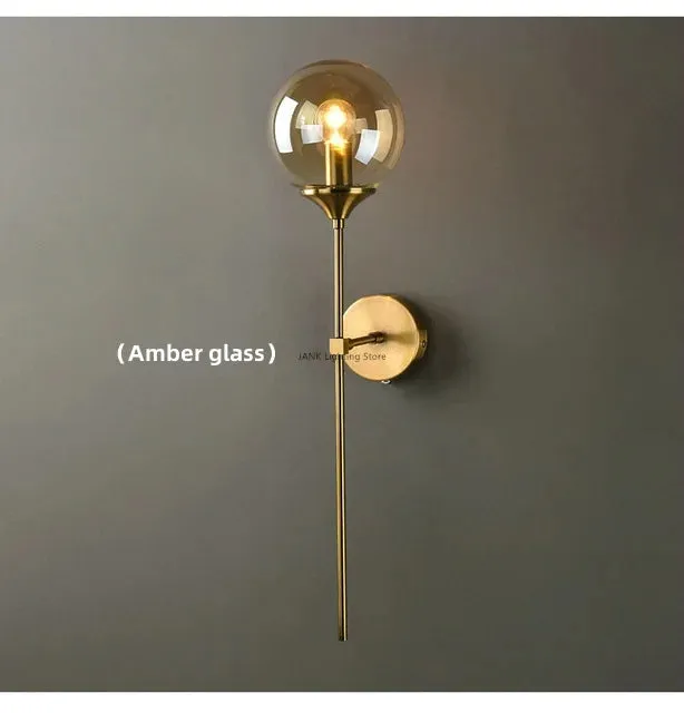 "Mansion Contemporary Glass Wall Lights for Bedroom, LED Bracket Lamp"