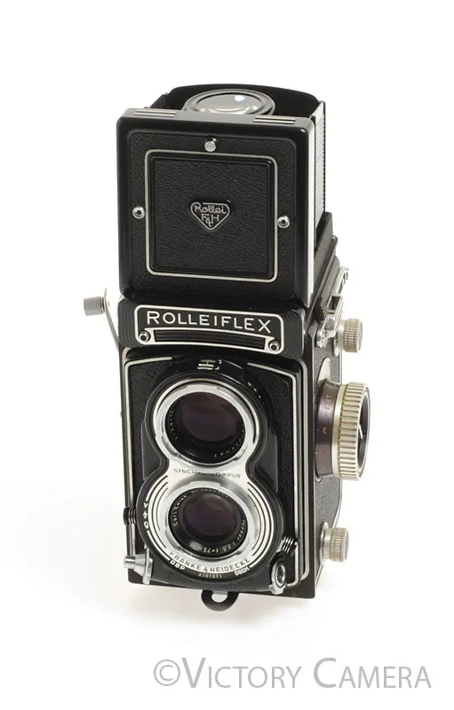 Rollei Rolleiflex T TLR Medium Format Film Camera w/ Zeiss 75mm F3.5 Lens [EX ]