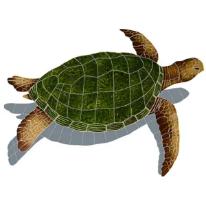 Sea Turtle - Natural w/Shadow - Pool Mosaic