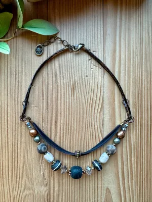 Smoky Fossil Short Necklace