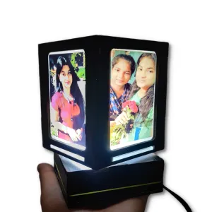 TheWhoop Personalized Photo Rotating Shadow Lamp Wooden Frame 17X14 cm Pack of 1