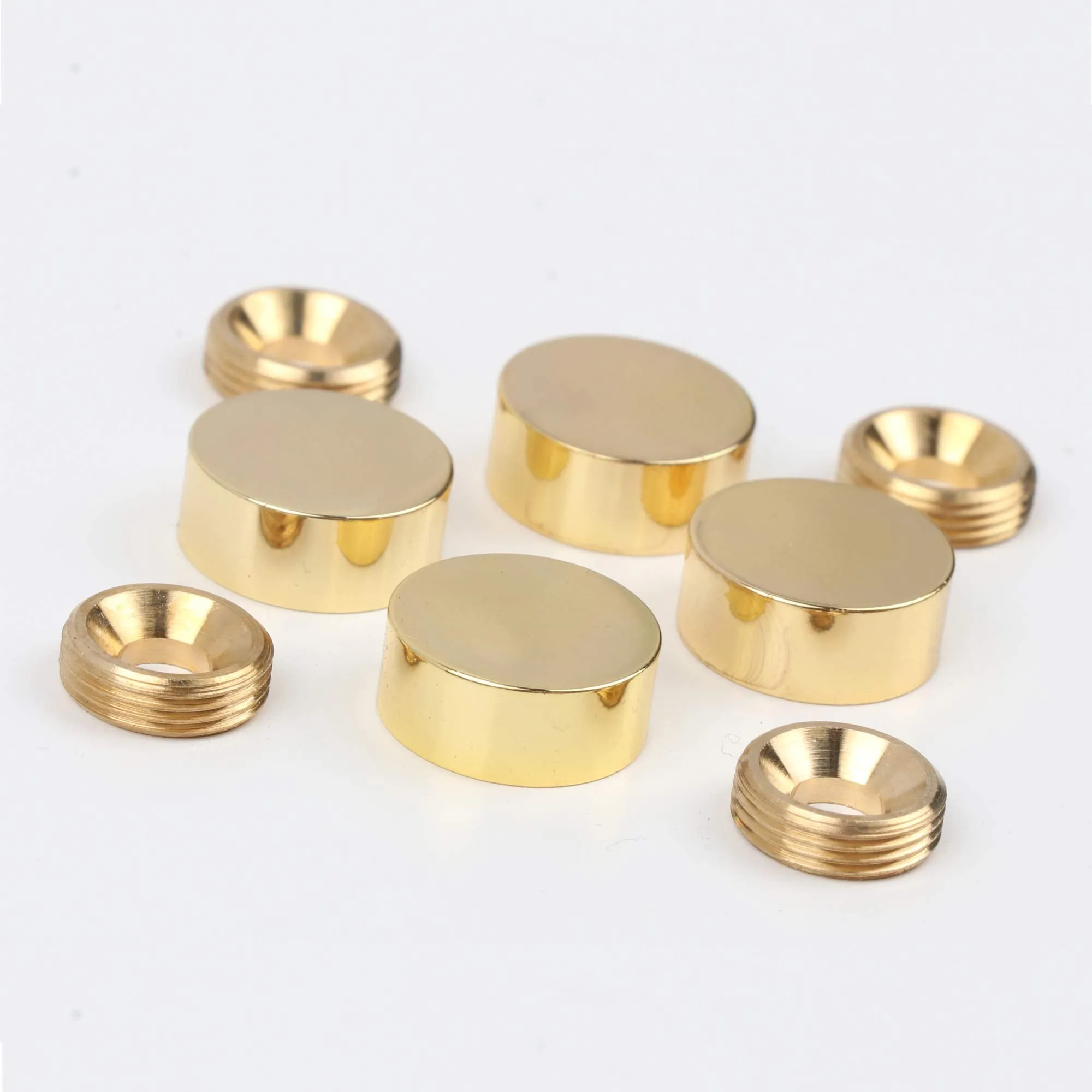 TOPNIKE Mirror Screws, Brass Cap Decorative Mirror Nails, 0.6", Polished Gold, 4 Pack